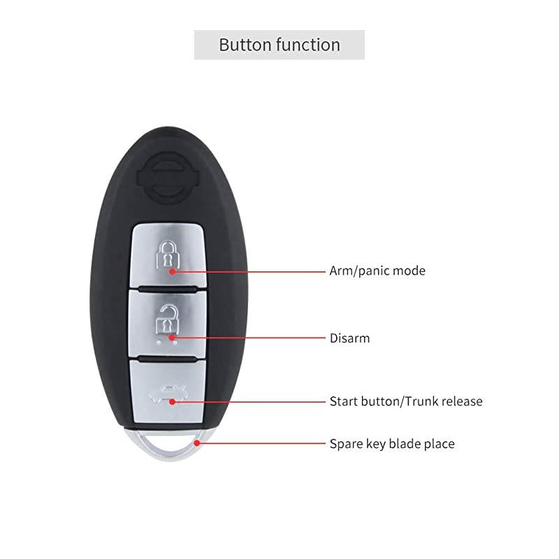 EC002NINS FSK Technology Rolling Code Smart Key pke car Security Alarm System with Passive keyless Entry auto Start Stop keyless go Touch Password Entry Backup