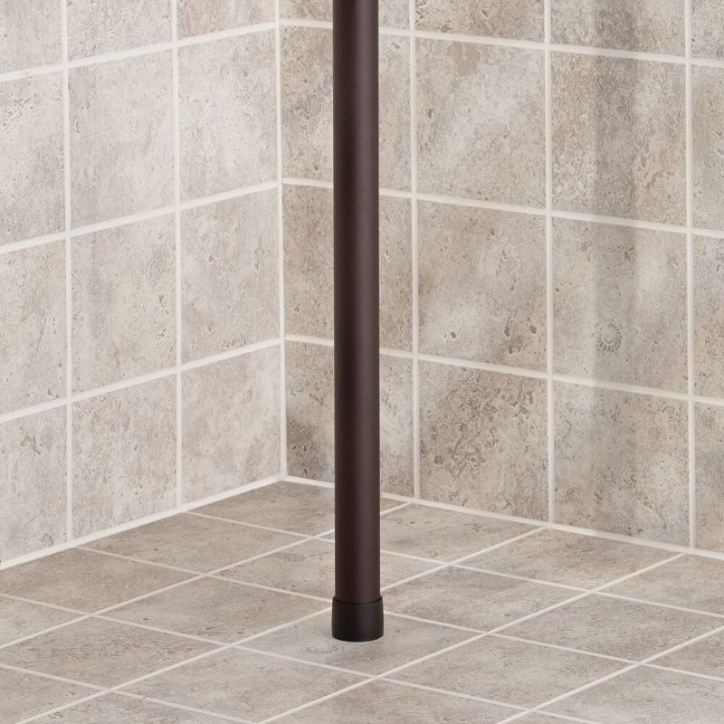 mDesign Adjustable Shower Storage Constant Tension Pole Caddy - Bronze
