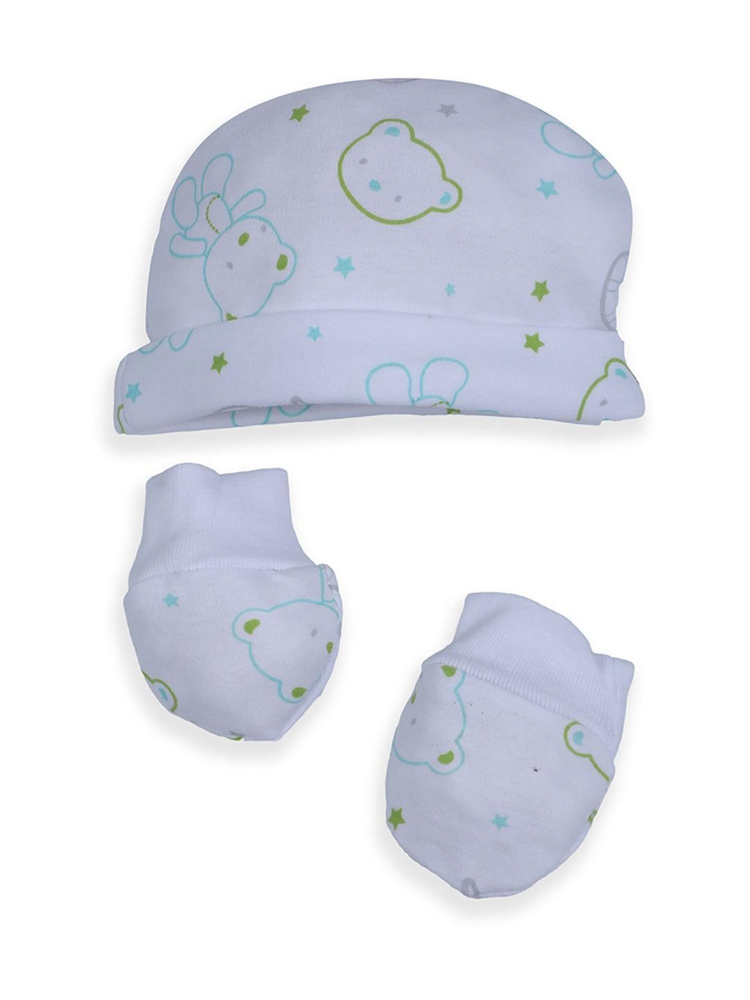 Baby Moo Kids White Cotton Printed Romper Set