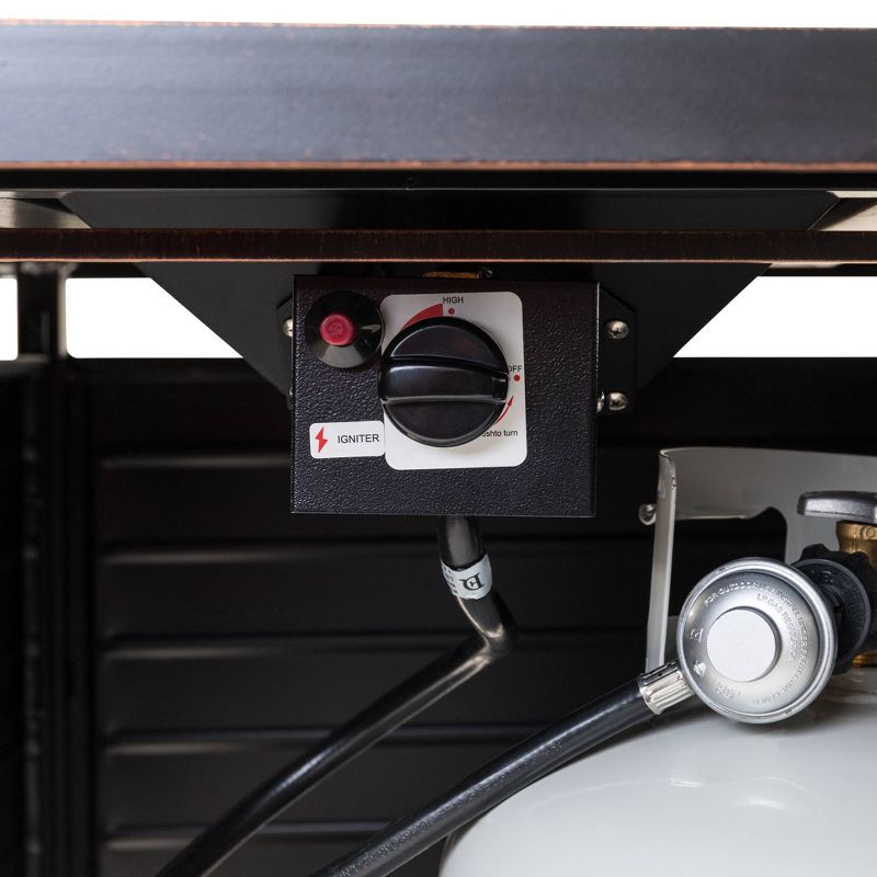 Sawyer Brushed Bronze Rectangle Aluminum LPG Fire Pit - Fire Sense