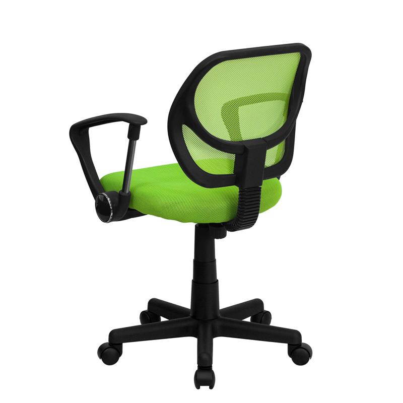 Mid-Back Green Mesh Swivel Task Chair with Arms