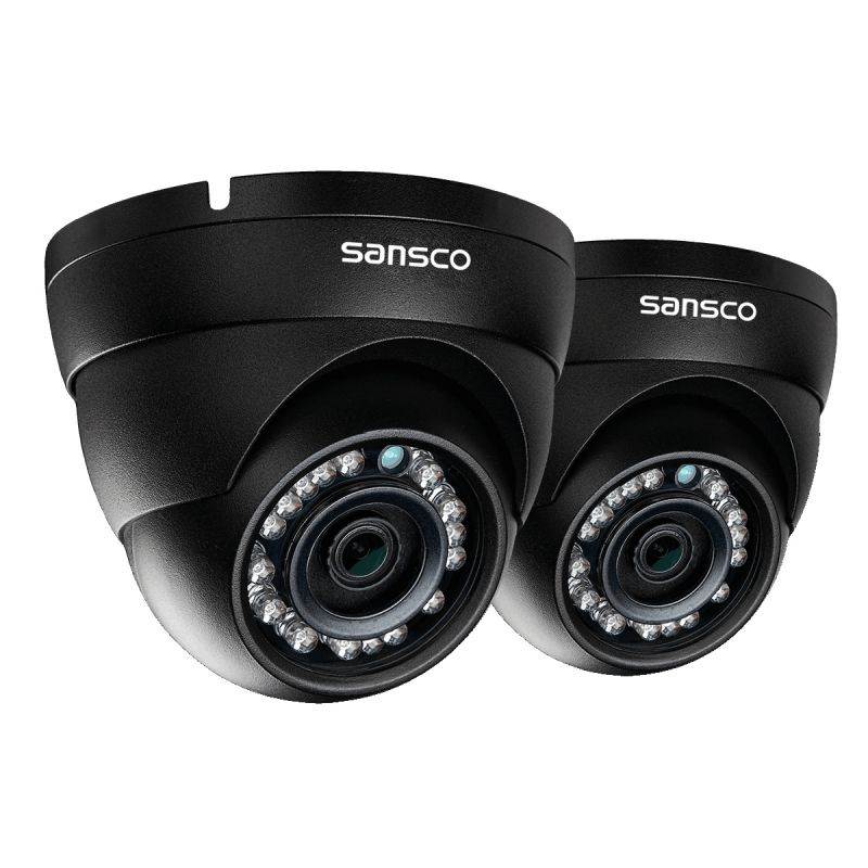 SANSCO 8-Channel 1080P DVR Recorder CCTV Security System with 8x Super HD 2.0MP Outdoor Cameras and 2TB Hard Drive (1920x1080 Dome Cam, Rapid USB Storage Backup, Vandal and Water-Proof Body)