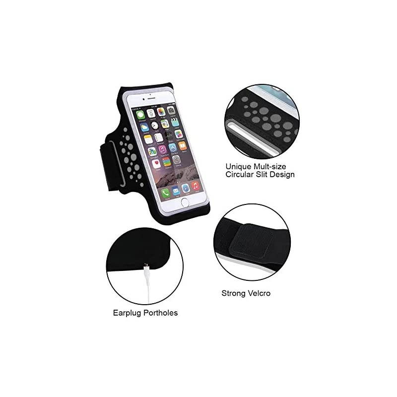 Armband for iPhone X, iPhone 8 Plus, 7 Plus, 6 Plus, 6s Plus, iPod Galaxy S6, S6 Edge, S7 Edge Plus with Key Cards Money Holder, for Running, Sports, Jogging, Hiking, Biking 5.8''