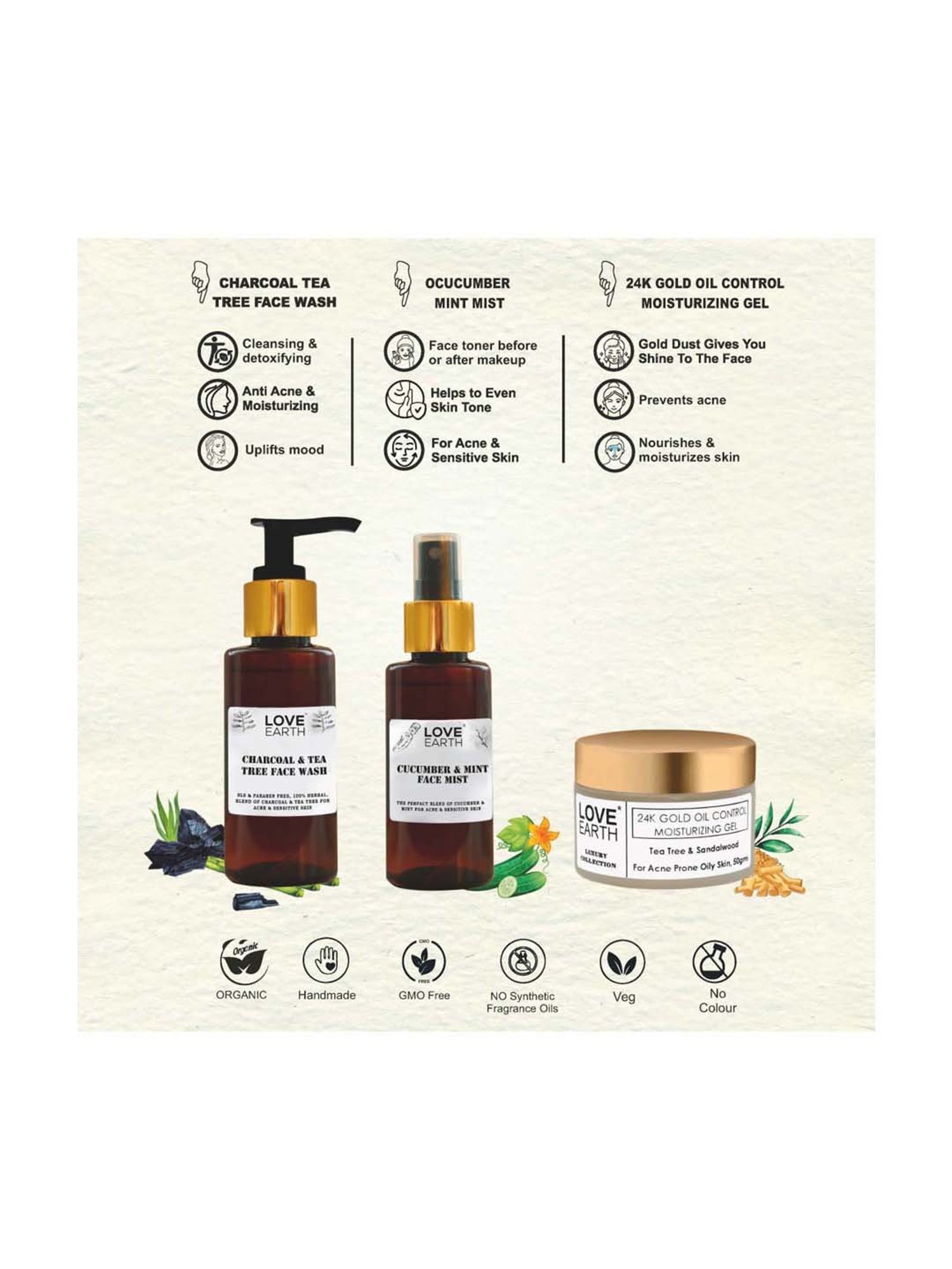 Love Earth Anti Acne Kit - Oily Acne - Prone Skin