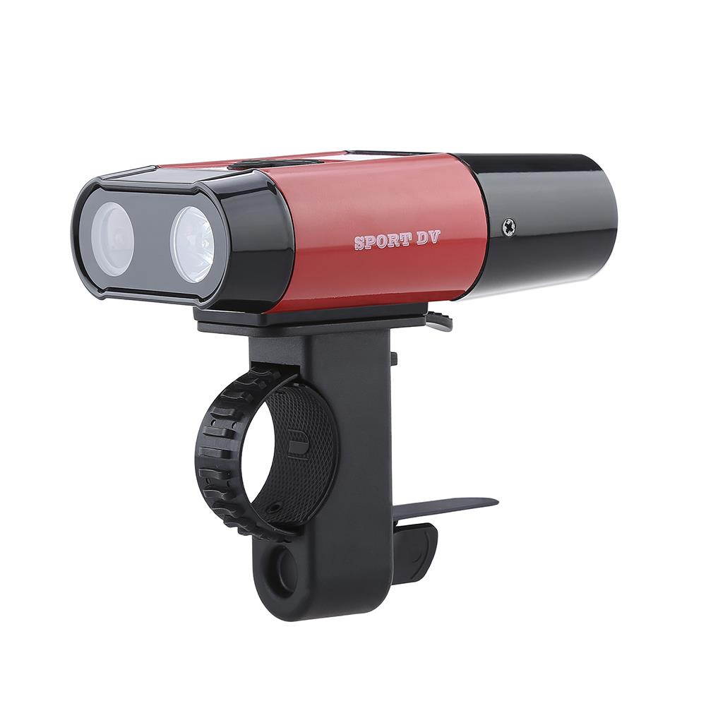 Multi function 1080P Full HD 5.0MP Action Camera Sport Bicycle Motorcycle Video DVR Camcorder 600 Lumen Bike Light with Power Bank Red