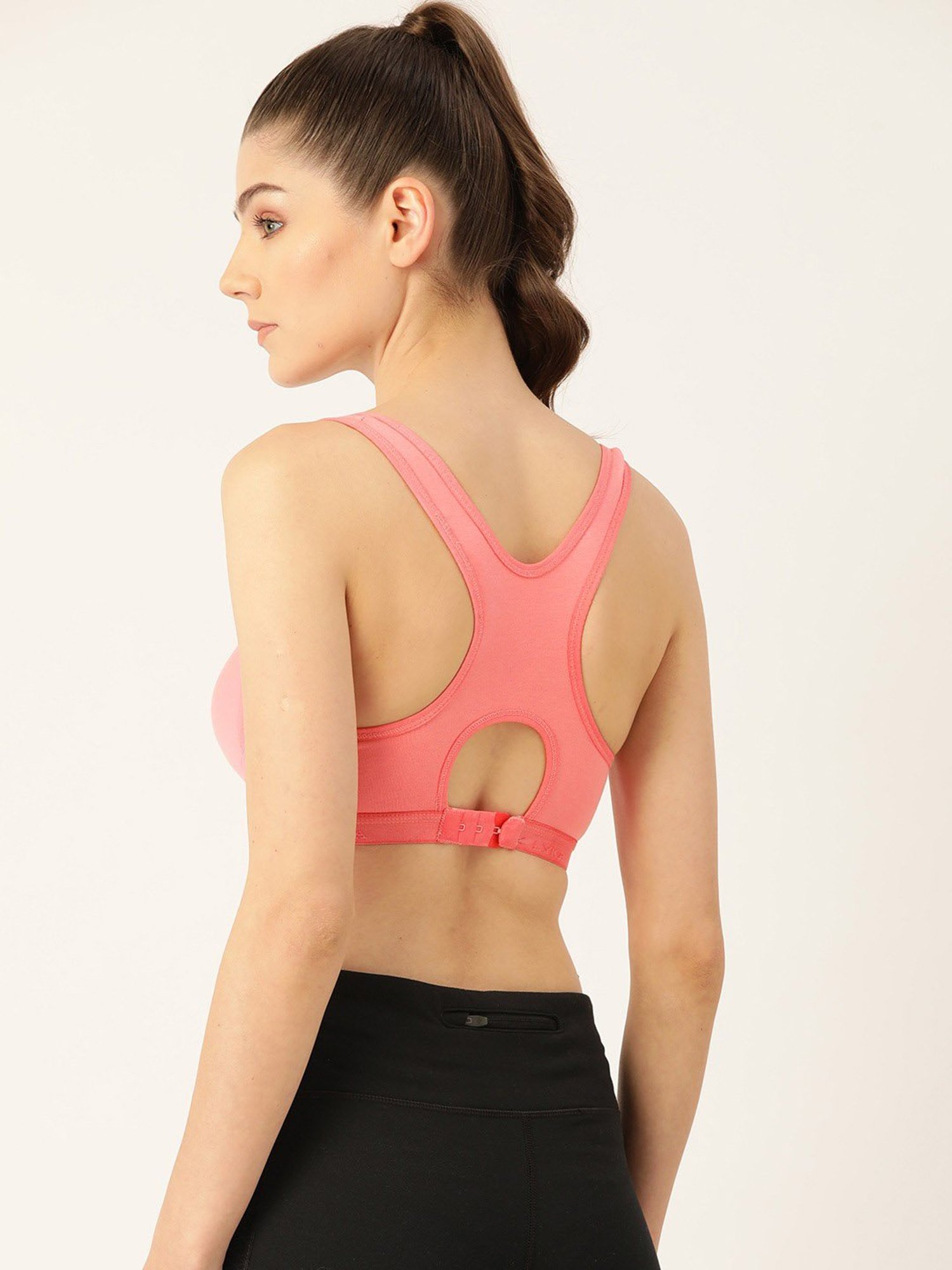 Lady Lyka Peach Non Wired Padded Sports Bra
