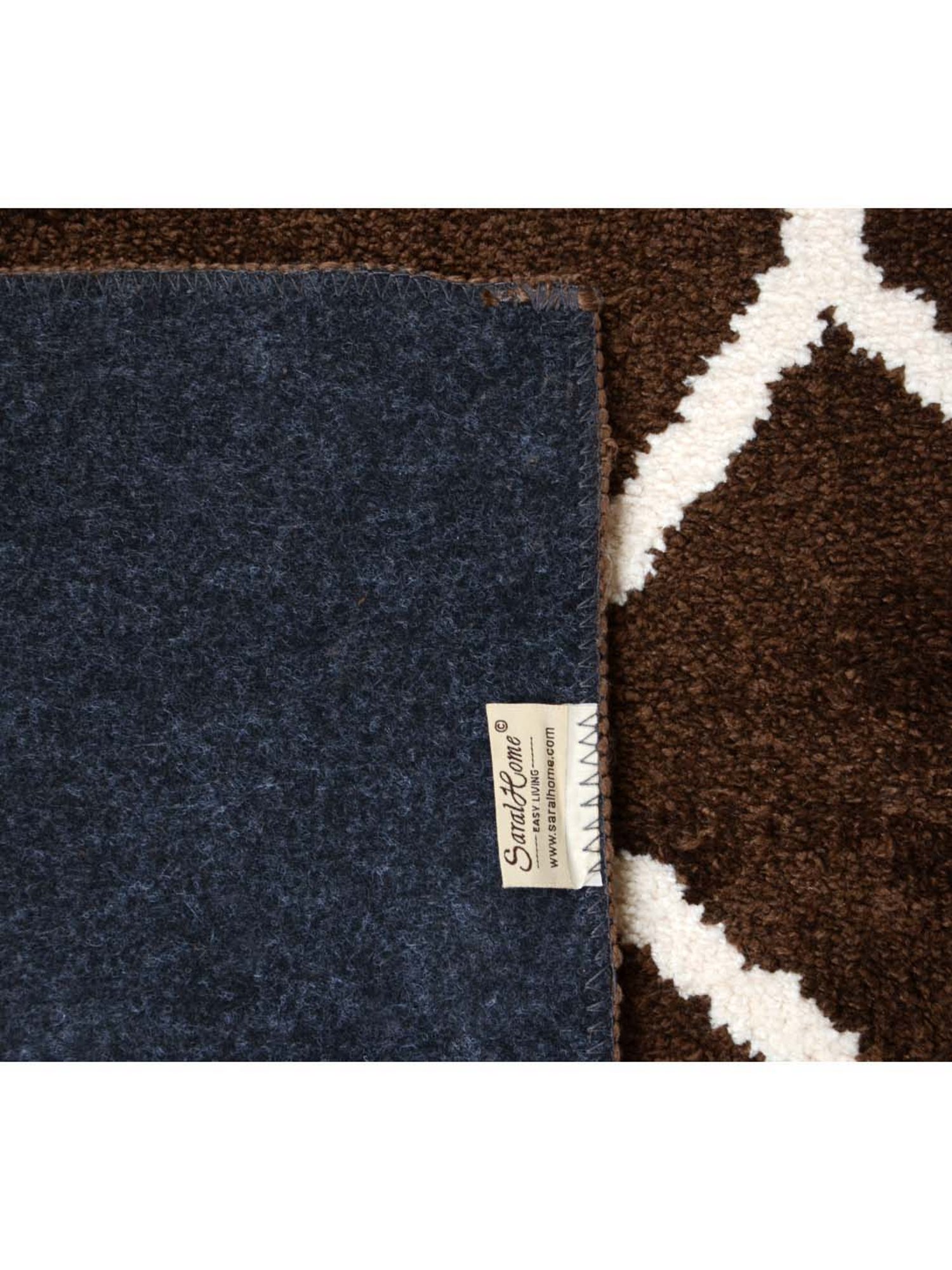 Saral Home Brown & White Carpet - Set of 1