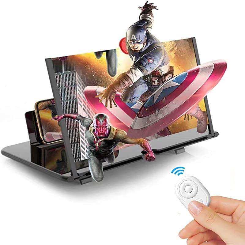 Screen Magnifier 12 Screen Magnifier for Cell Smart Screen Magnifier 3D HD Mobile Screen Magnifier for MoviesVideos Stand with Screen Amplifier for All s+Remote