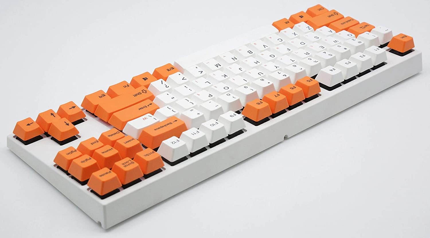 Varmilo VA87M Orange and White TKL Mechanical Keyboard (Cherry MX Blue)