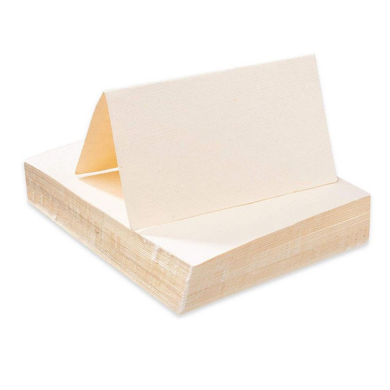 Sustainable Greetings 60-Pack Ivory Handmade Blank Seating Tent Table Number Signs Place Cards, 2 x 3.5 in