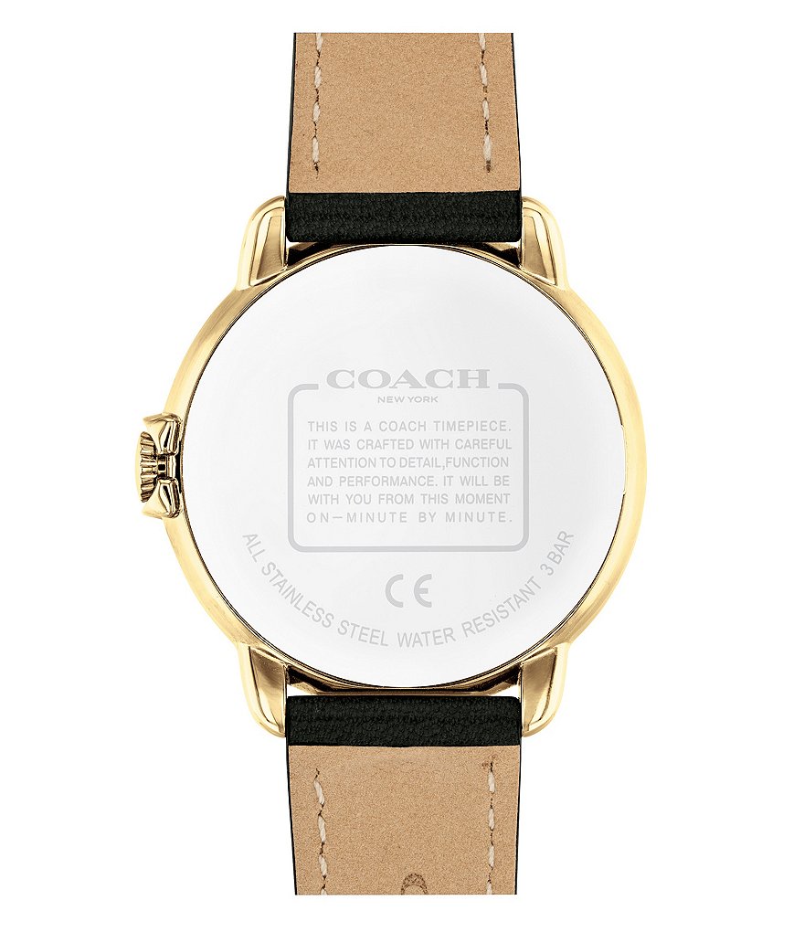 COACH Arden Black Leather Strap Watch