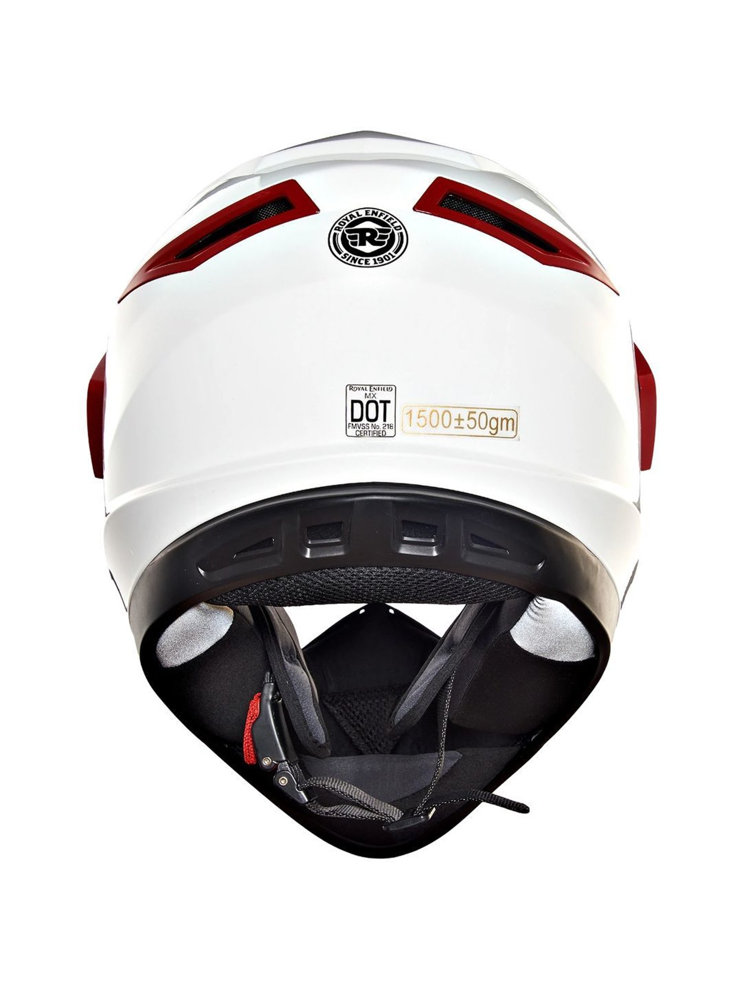 Royal Enfield White & Red Textured Medium Helmet