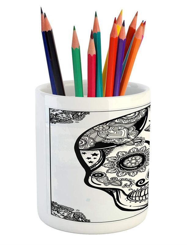 Home Office Desktop Wooden Trapezium Design Storage Romote Control Pen Holder