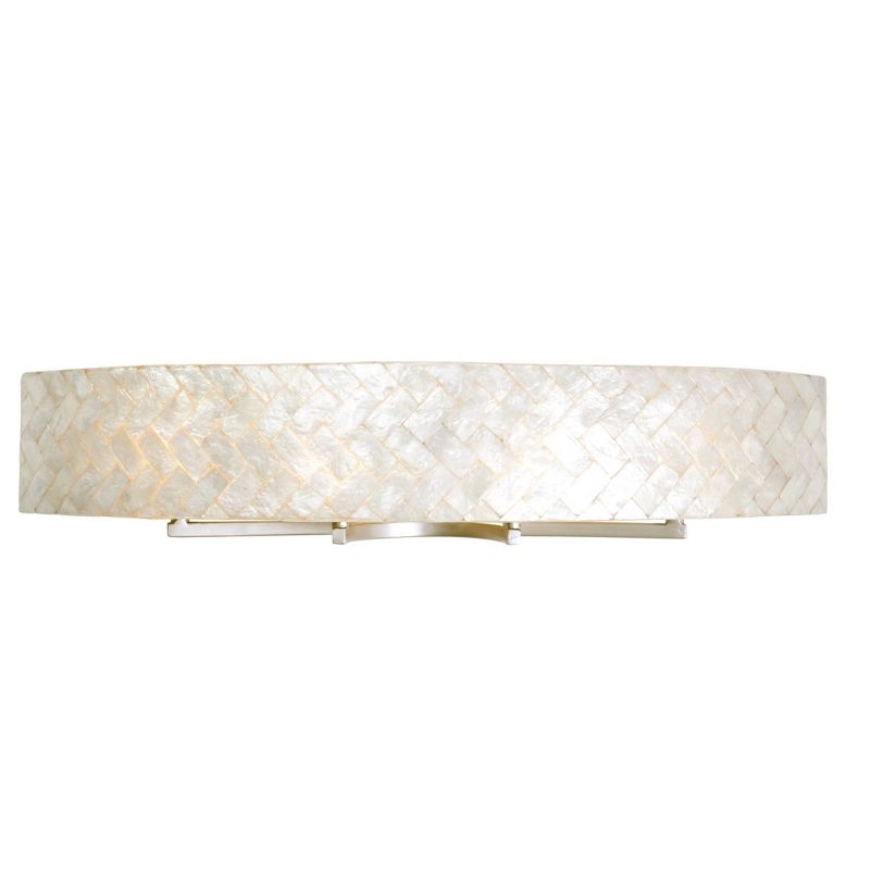 6" Radius 4 Light Vanity Gold Dust Finish/Herringbone Natural Capiz Shell - Varaluz
