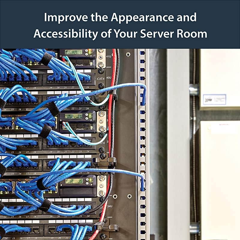 com 56 ft 17 m Server Rack Cable Management Open Slot Sidewalls Customizable 25 Cable Capacity Wire Organizer AD105X1