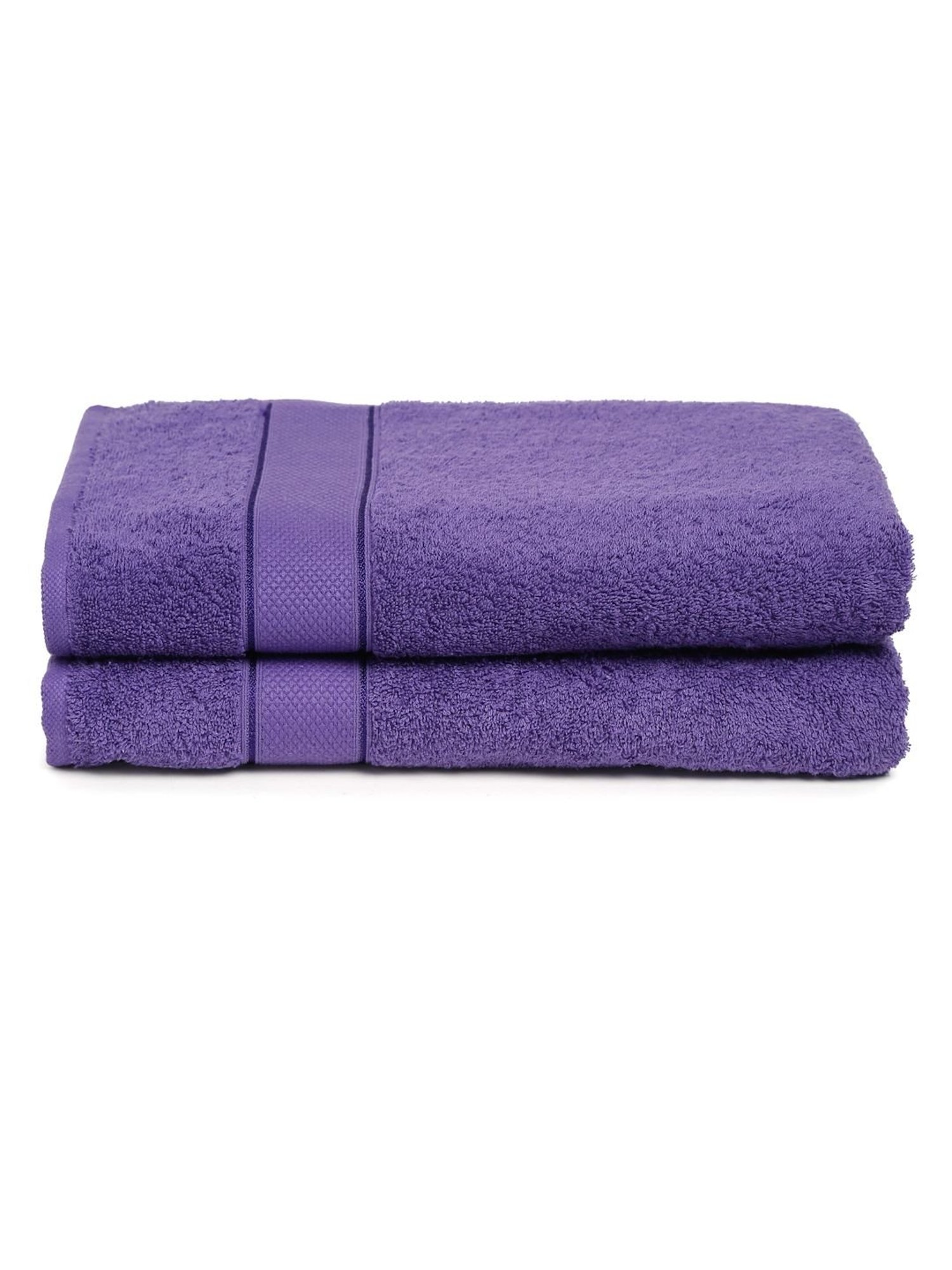 Creeva Violet 525 GSM Cotton Bath Towel Set of 2