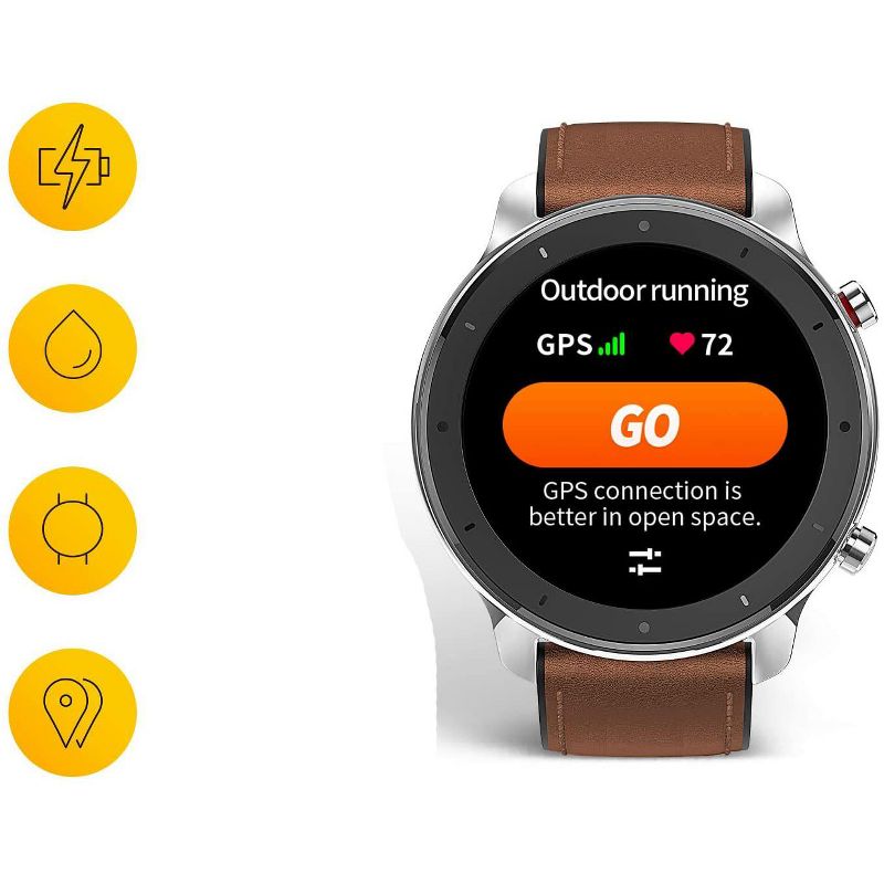 Amazfit GTR Smartwatch 24 hours Heart Rate Monitor -  Stainless Steel