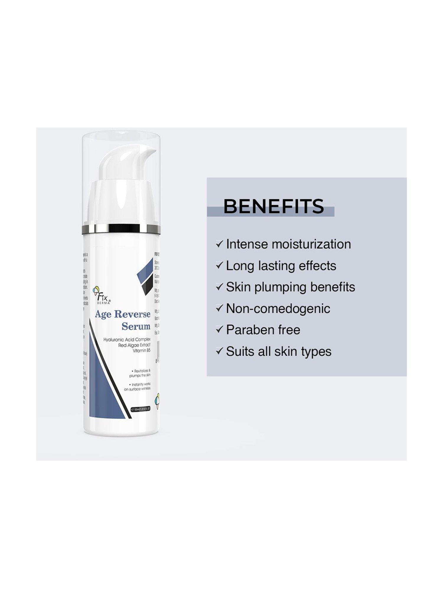 Fixderma Age Reverse Serum, Anti-Ageing Serum, Controls Fine Lines And Wrinkles - 30 ml