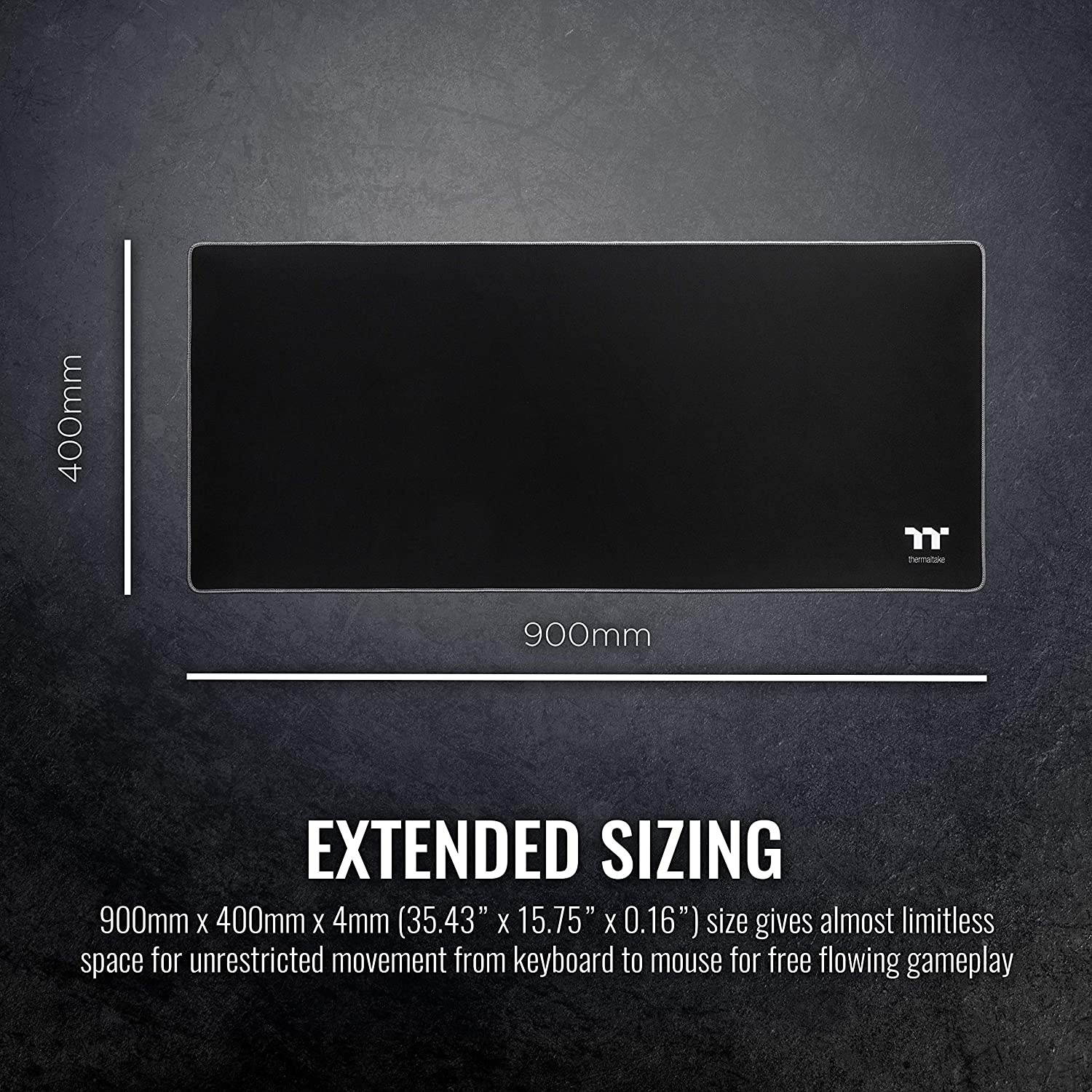 Thermaltake M700 Smooth Surface/Solid Sewing Edge/Splash-Proof/Anti-Slip Rubber Base 900mm x 400mm Gaming Mouse Pad MP-TTP-BLKSXS-01