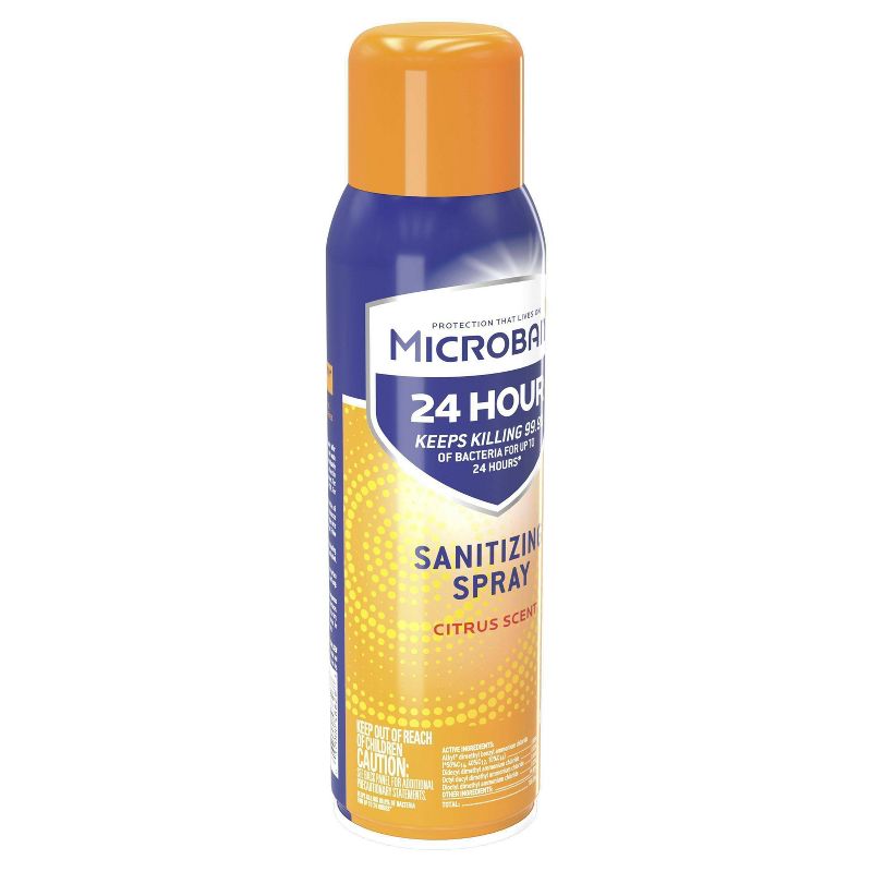 Microban 24 Hour Disinfectant Sanitizing Spray, Citrus Scent - 15 fl oz