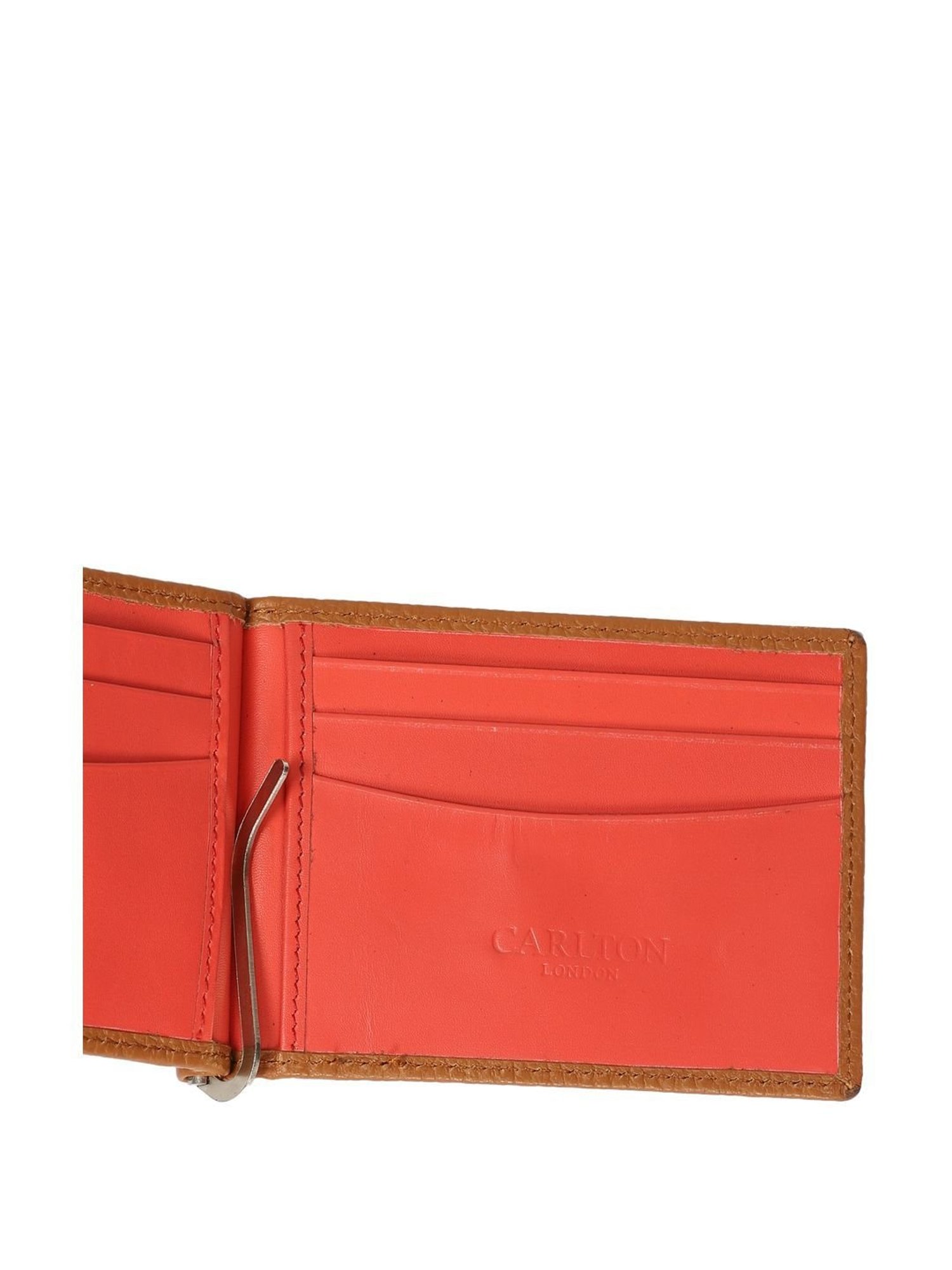 Carlton London Tan Casual Leather Money Clip For Men