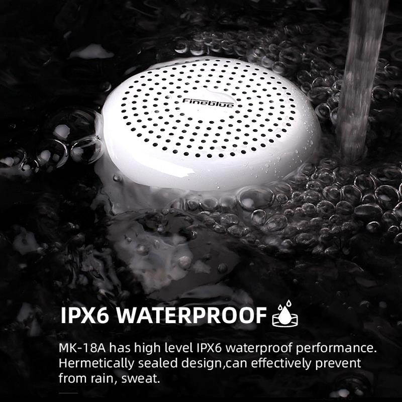 FineBlue MK-18 Mini Speaker Metal Bluetooth Speaker Mega Bass Ture Wireless Stereo Music Portable Loudspeaker Waterpoof (Red)