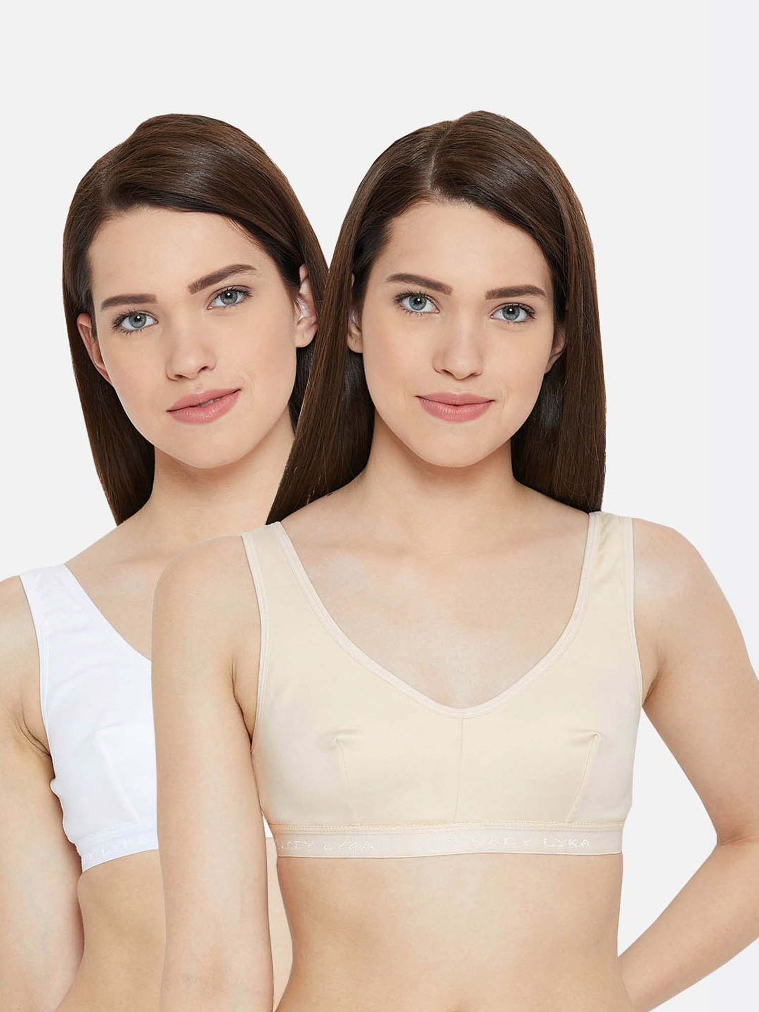 Lady Lyka Multicolor Non Wired Non Padded Sports Bra (Pack Of 2)