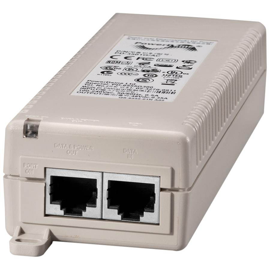 Microsemi 1-Port PoE Midspan, 10/100/1000BaseT, AC Input - 110 V AC, 220 V AC Input - 48 V DC Output - 1 10/100/1000Base-T Output Port(s) - 15.40 W