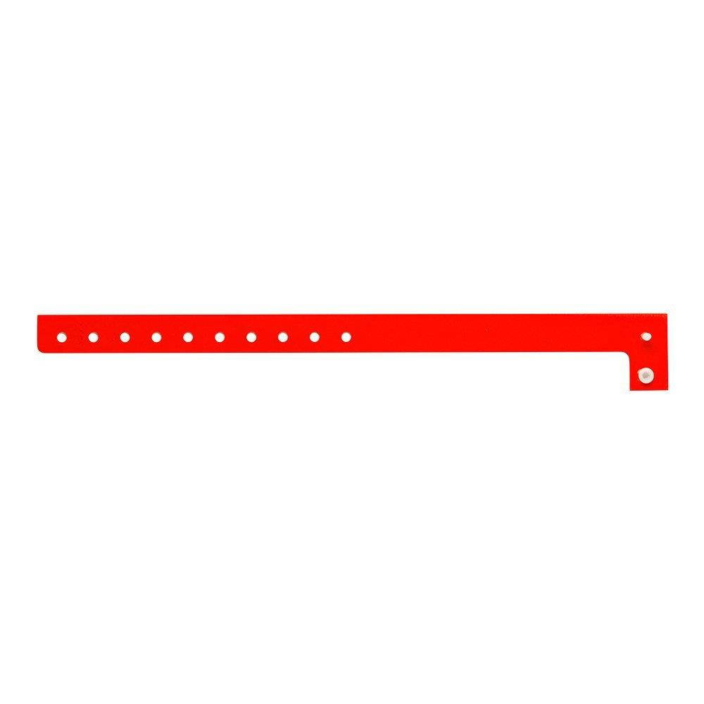 WristCo Neon Red Plastic Wristbands - 100 Pack Wristbands For Events