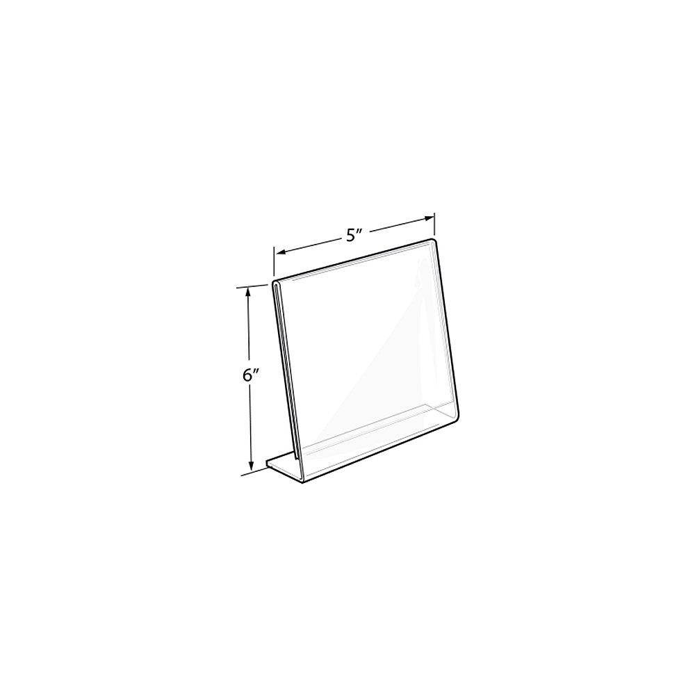 Azar Displays 112724 5" W x 6" H Vertical L-Shaped Sign Holder-10pk