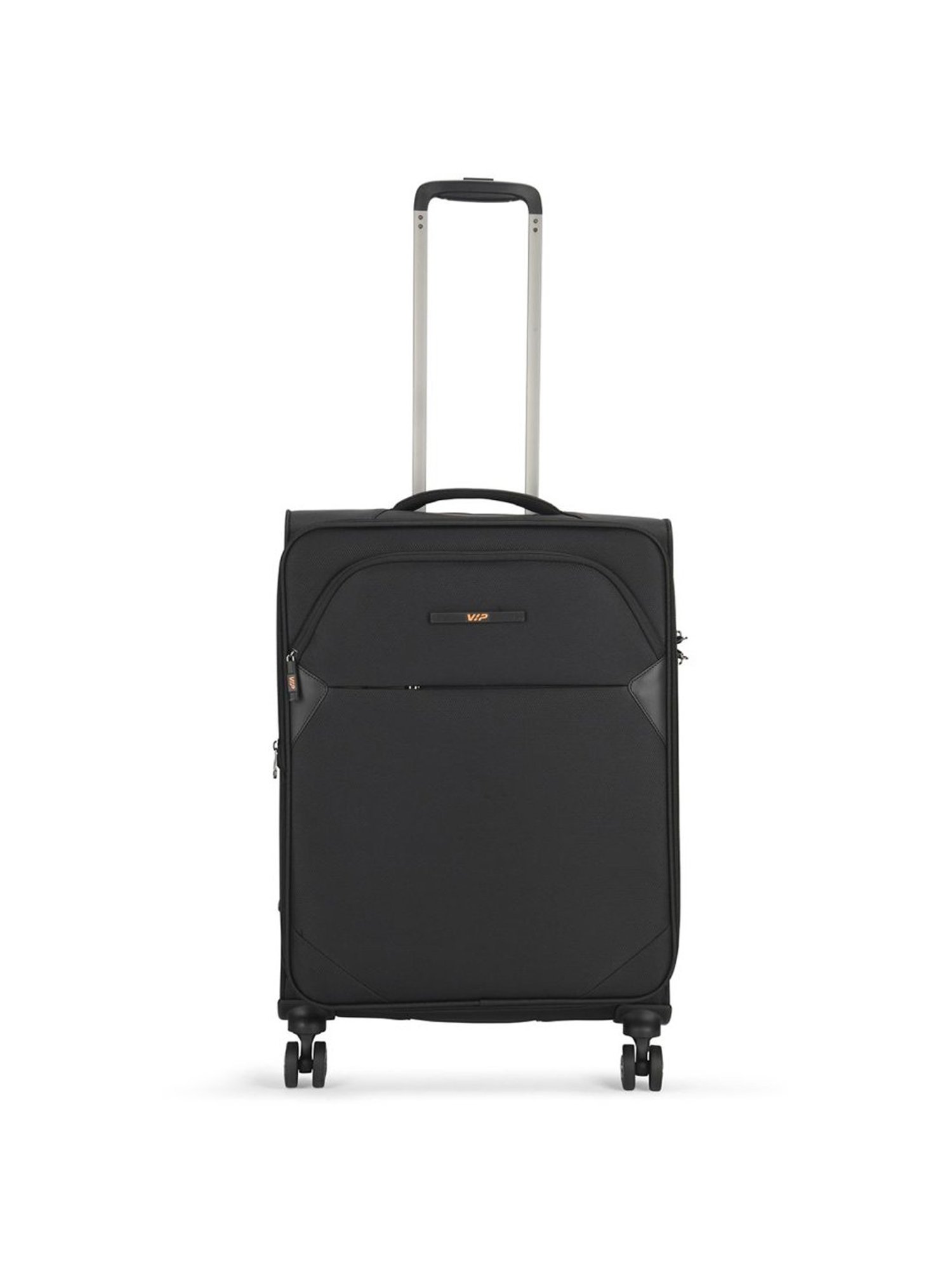 VIP Black 8 Wheels Medium Soft Cabin Trolley Bag 42.5 cm