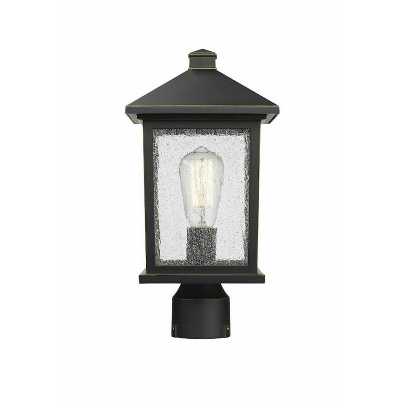1 Light Outdoor Post Mount Oil Rubbed Bronze - Aurora Lighting