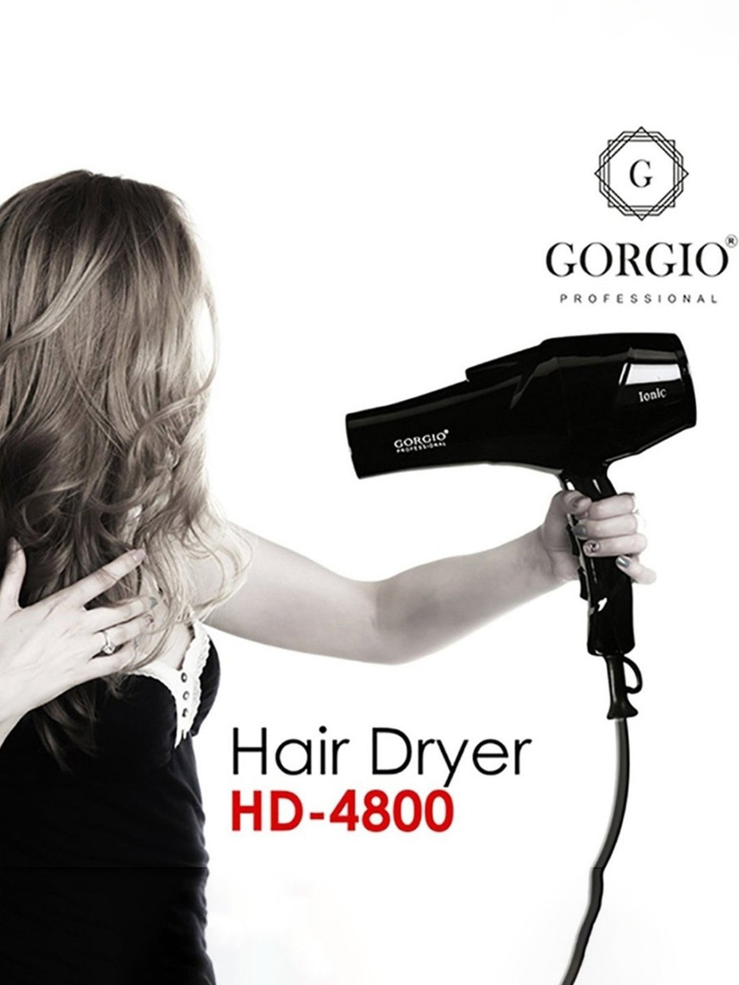 Gorgio Professional HD4800 2000W Hair Dryer (Black)