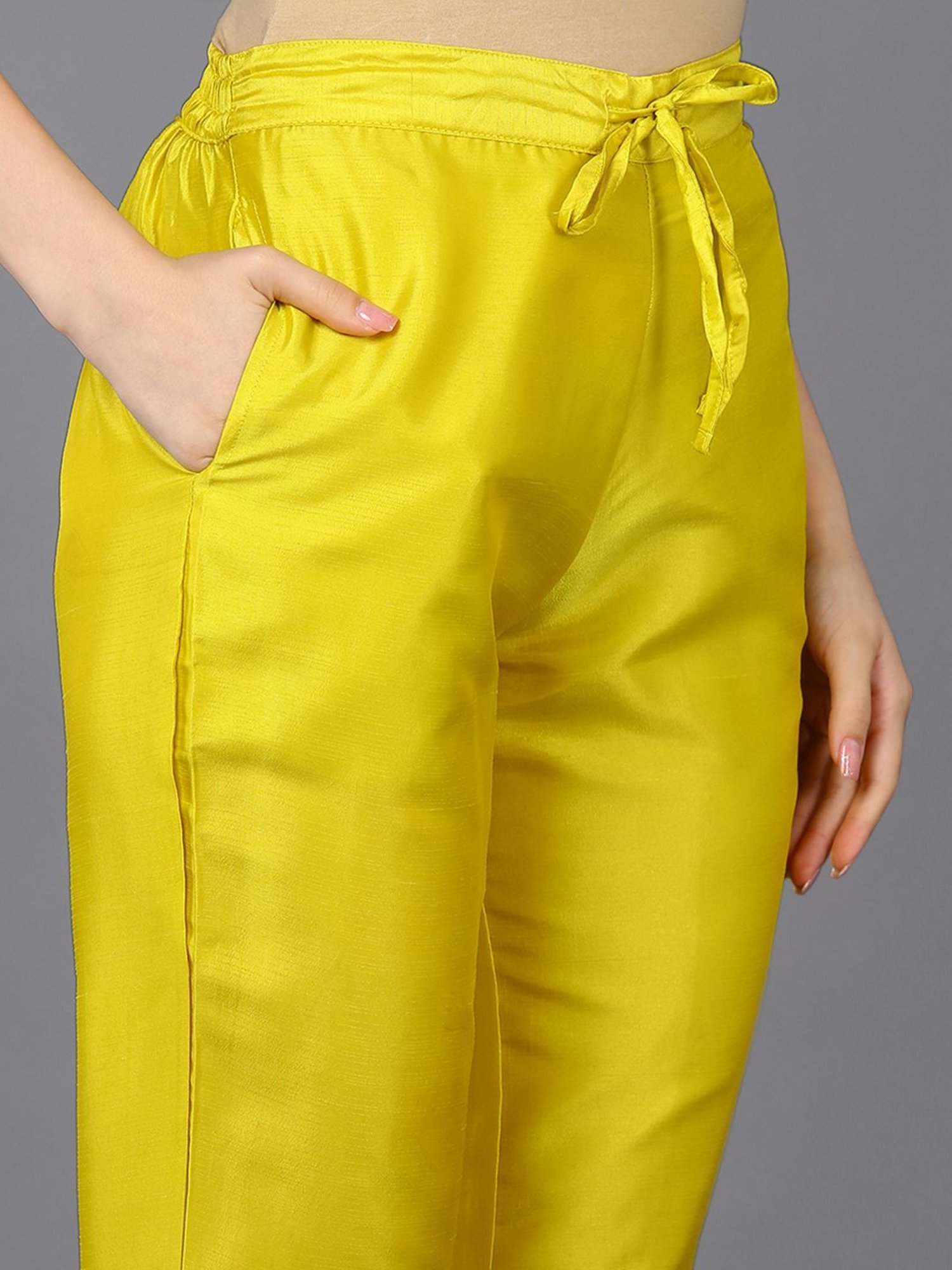 Vaamsi Yellow Embellished Kurta Pant Set With Dupatta