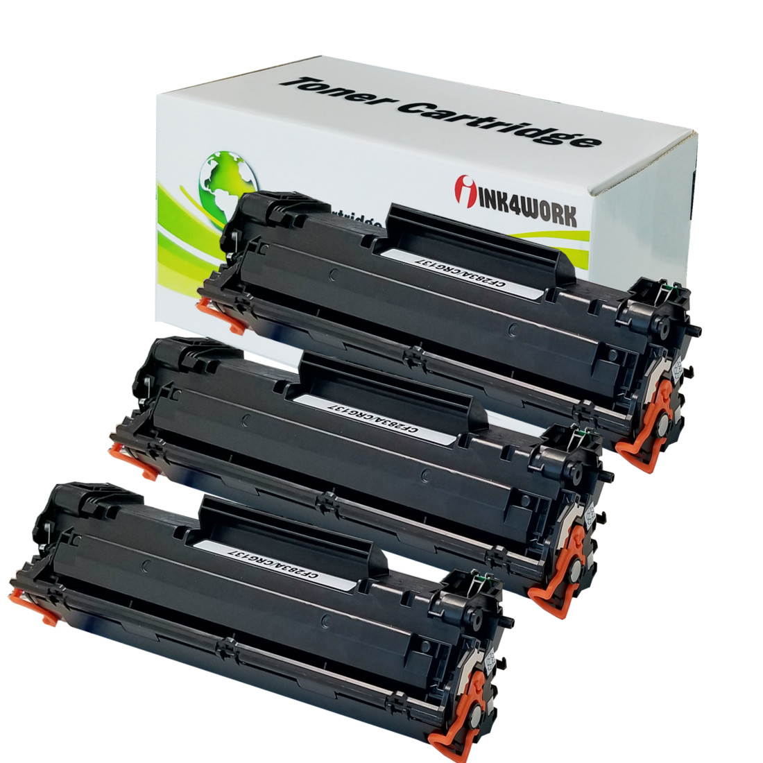 3 Pack ink4work&reg; Replacement For Hp  CF283A (83A) Toner Cartridge Fits LaserJet Pro M201n, M201dw, M127fn, M127fw M125nw, M125rnw, M225dn M225dw printer