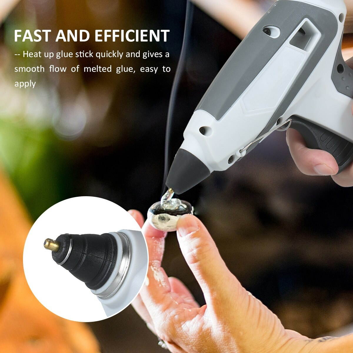 Cordless Hot Melt Glue Gun Portable Lightweight Compact Electric Glue Gun Heating Tool for DIY Arts Craft Repair