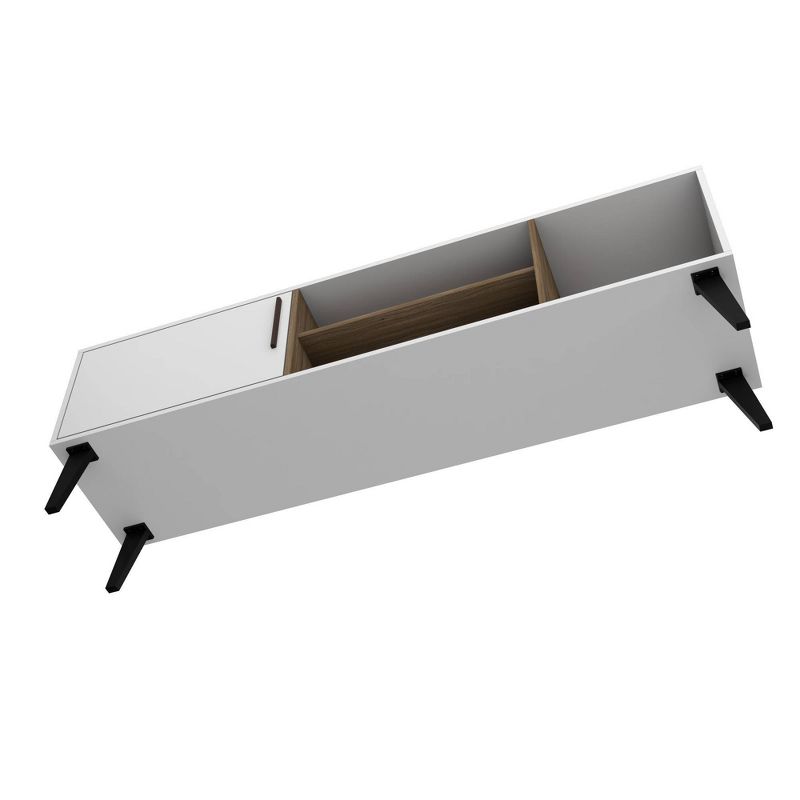 Amsterdam TV Stand for TVs up to 60" White/Oak Brown - Manhattan Comfort