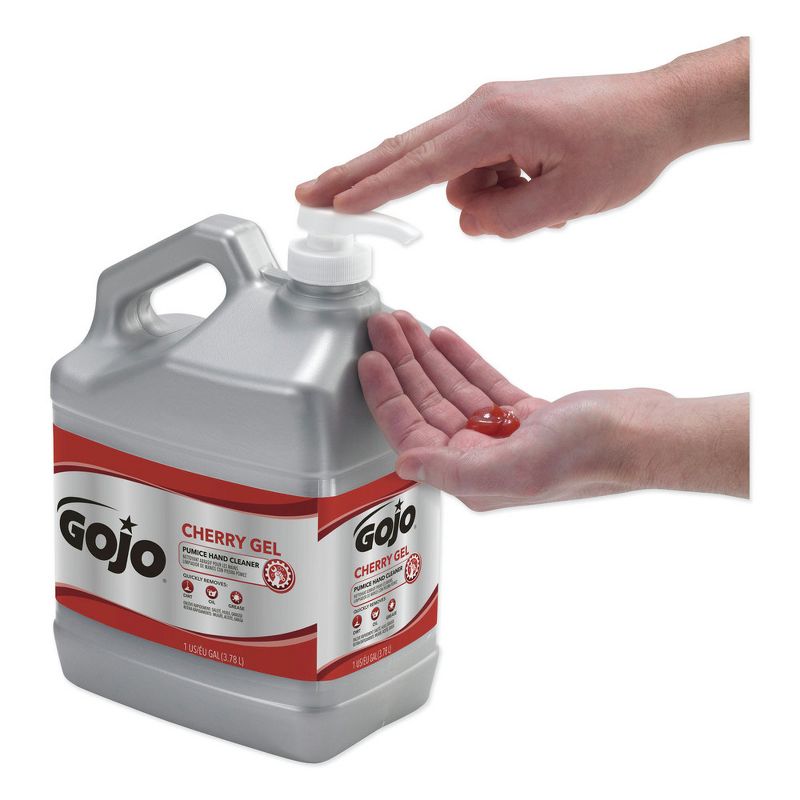 GOJO Industries 2358-02 Cherry Gel 1 Gallon Pump Bottle Pumice Hand Cleaner