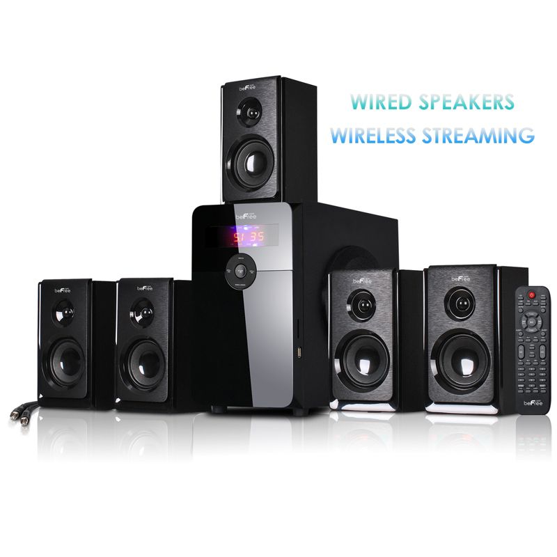beFree Sound 5.1 Channel Bluetooth Surround Sound Speaker System in Black