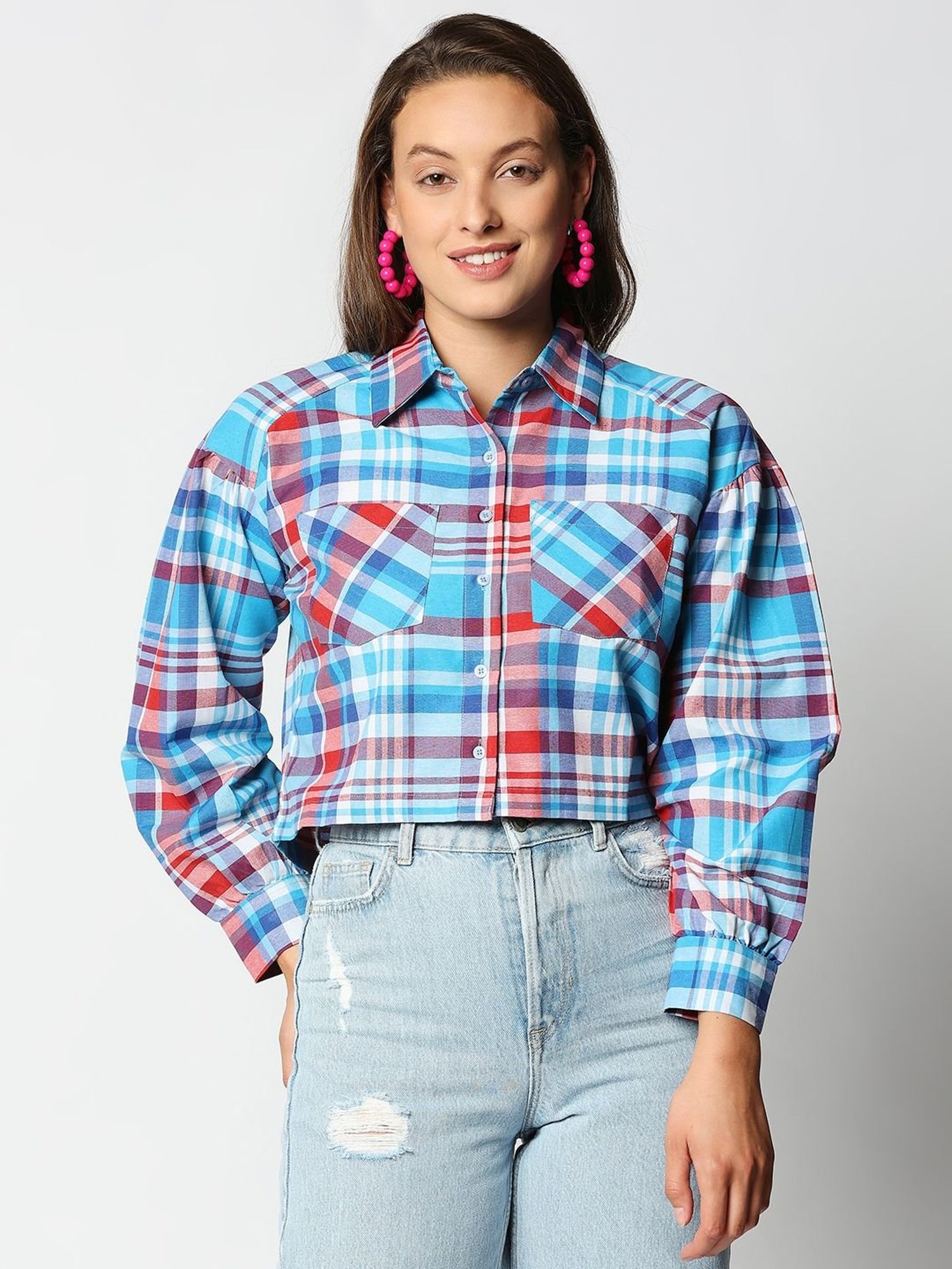 Remanika Blue & Red Chequered Shirt