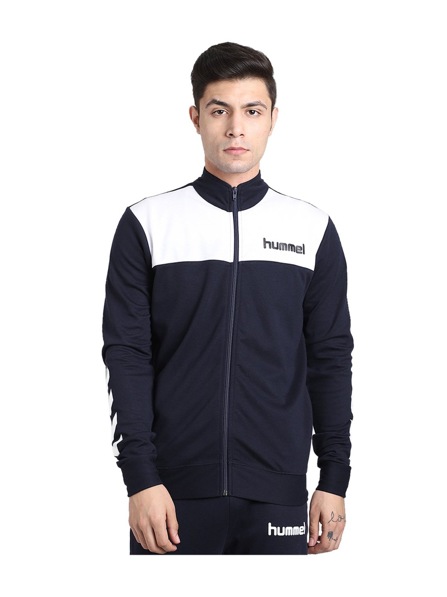 Hummel Navy Regular Fit Cotton Jacket