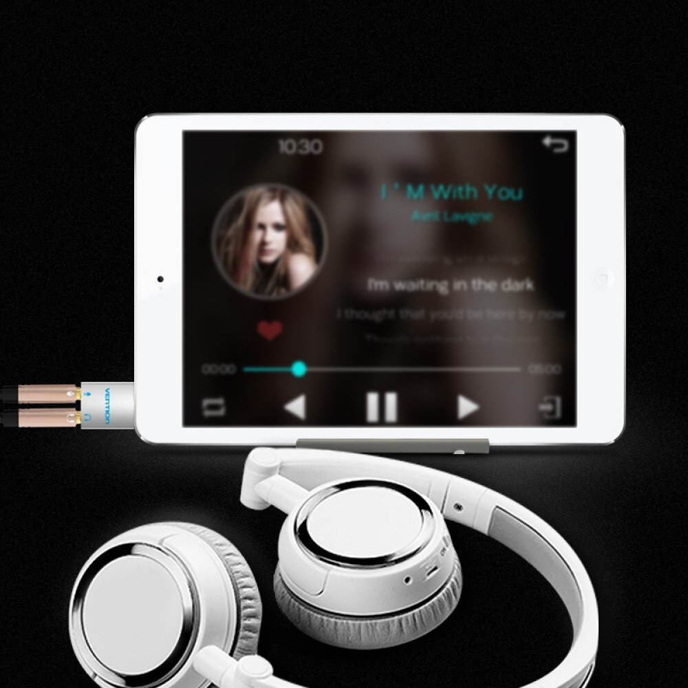 VENTION 3.5mm Audio Adapter Audio Splitter with Mic 1 Male to 2 Female Audio Adapter for Headphone PC Mobile Phone Silver