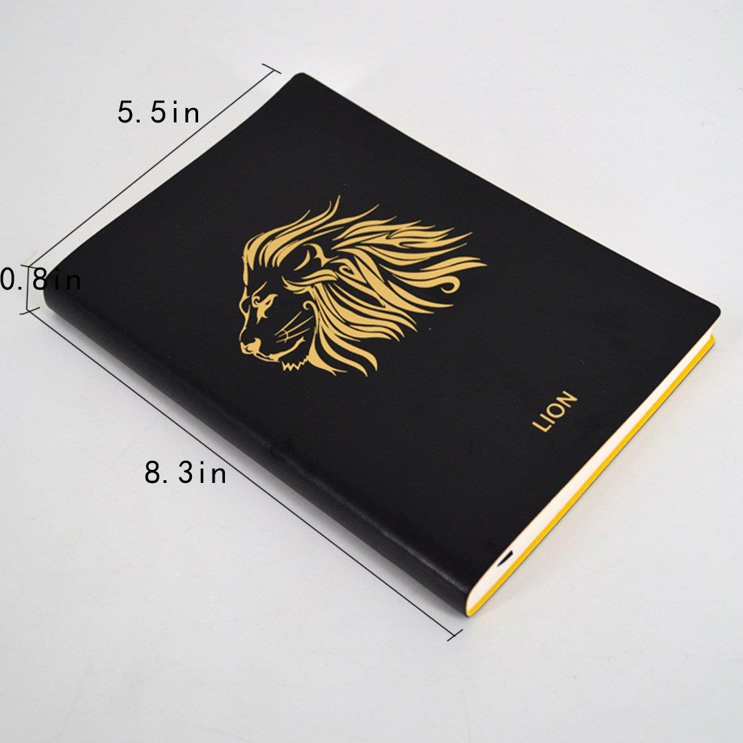 Monique A5 PU Leather Hardcover Notebook Retro Lion Embossed Business Notebook Personal Dairy Book Travel Journal Writing 1853 Lion
