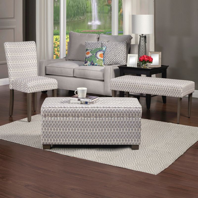 Set of 2 Parson Dining Chair Wood/Gray Diamond - HomePop