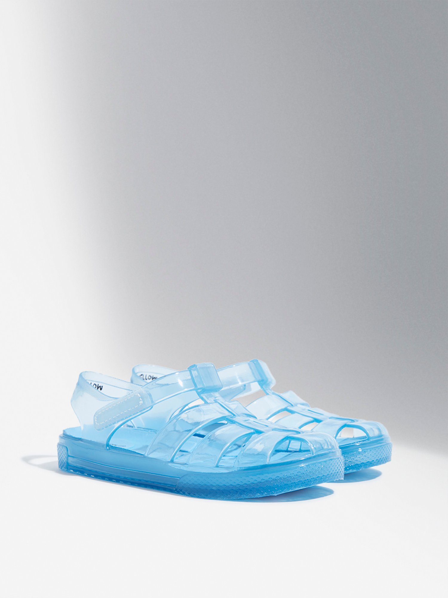 Yellow by Westside Light Blue Vinyl Multi-Strap Sandals