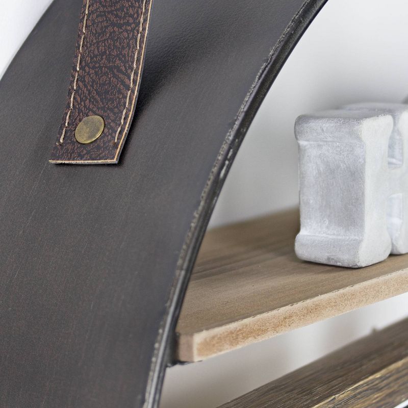 38" Soloman Wooden Shelf with Metal Brackets Brown - Kate & Laurel All Things Decor