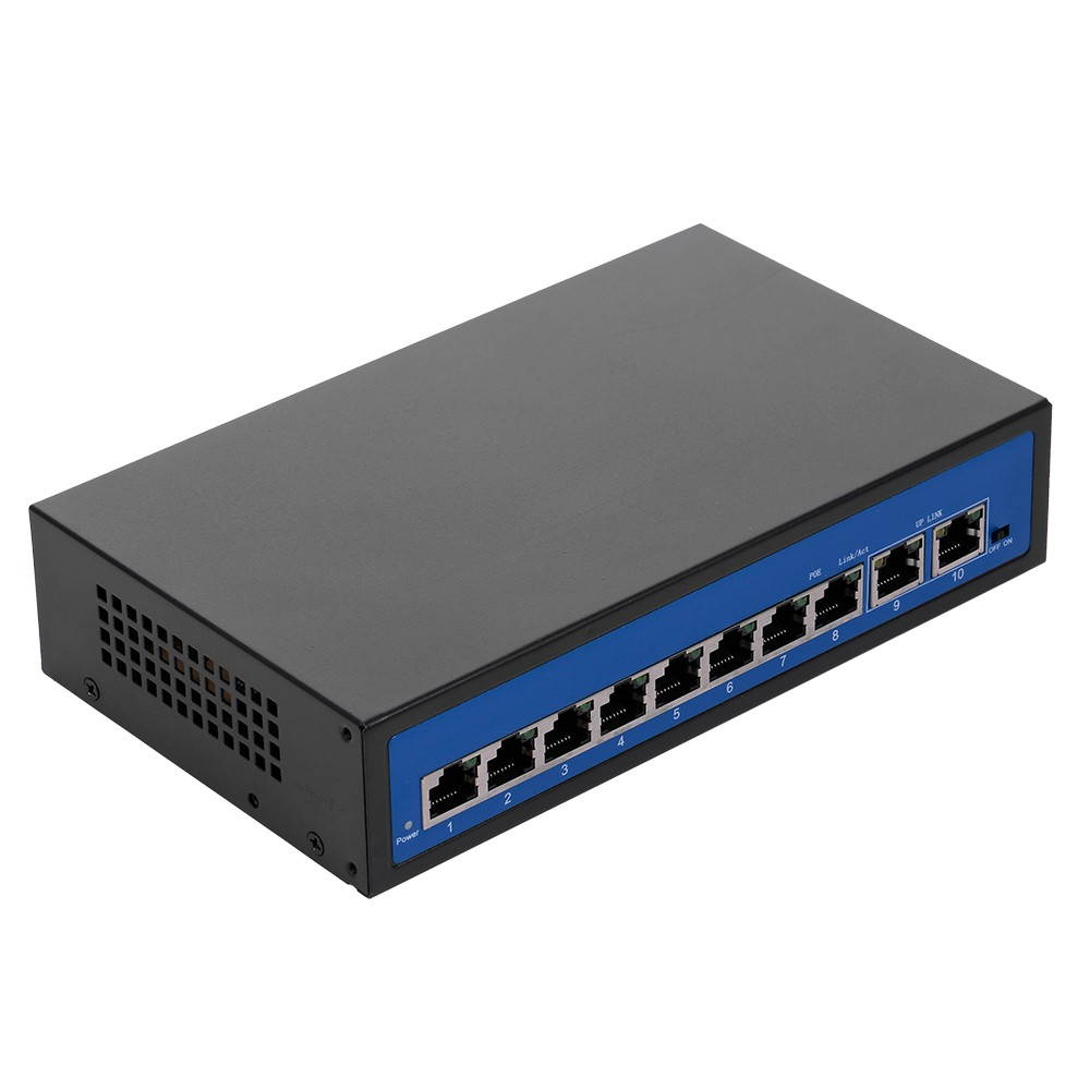 ZWD-8+2BZDN-X 8+2 POE Switch 8 Ethernet Port 2 Uplink Ethernet Port 2.0Gbps for IP Camera Wireless AP US Plug