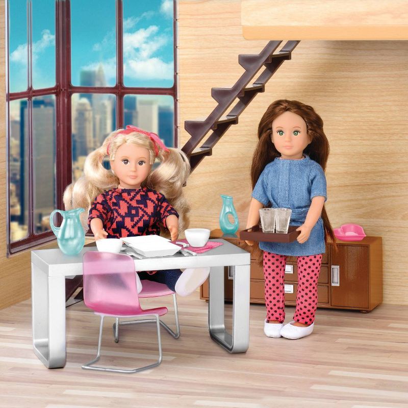 Lori Dollhouse Furniture for 6" Dolls - Moderna Dining Set
