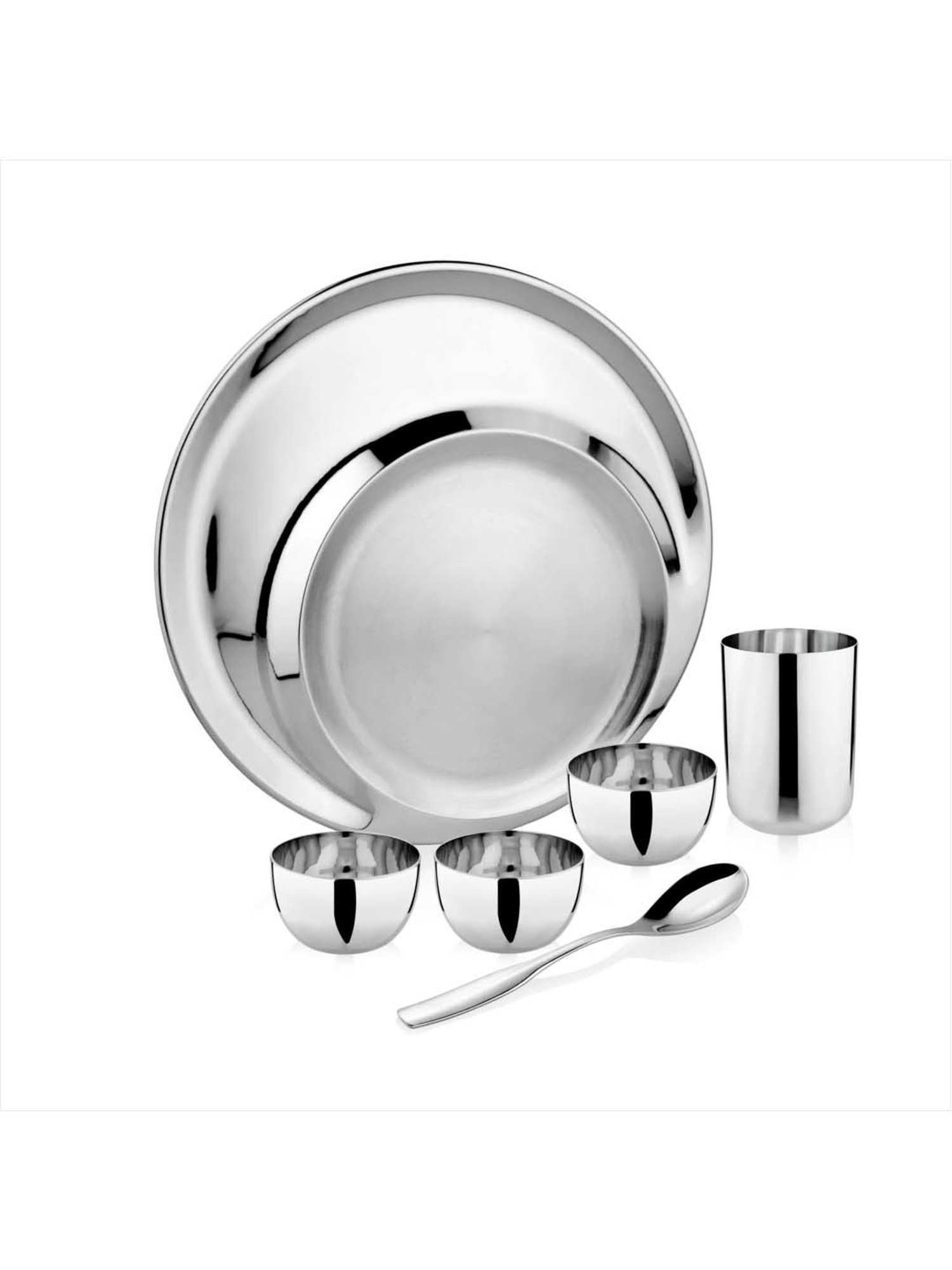 FnS Silver Stainless Steel 6-Piece Dinner Set