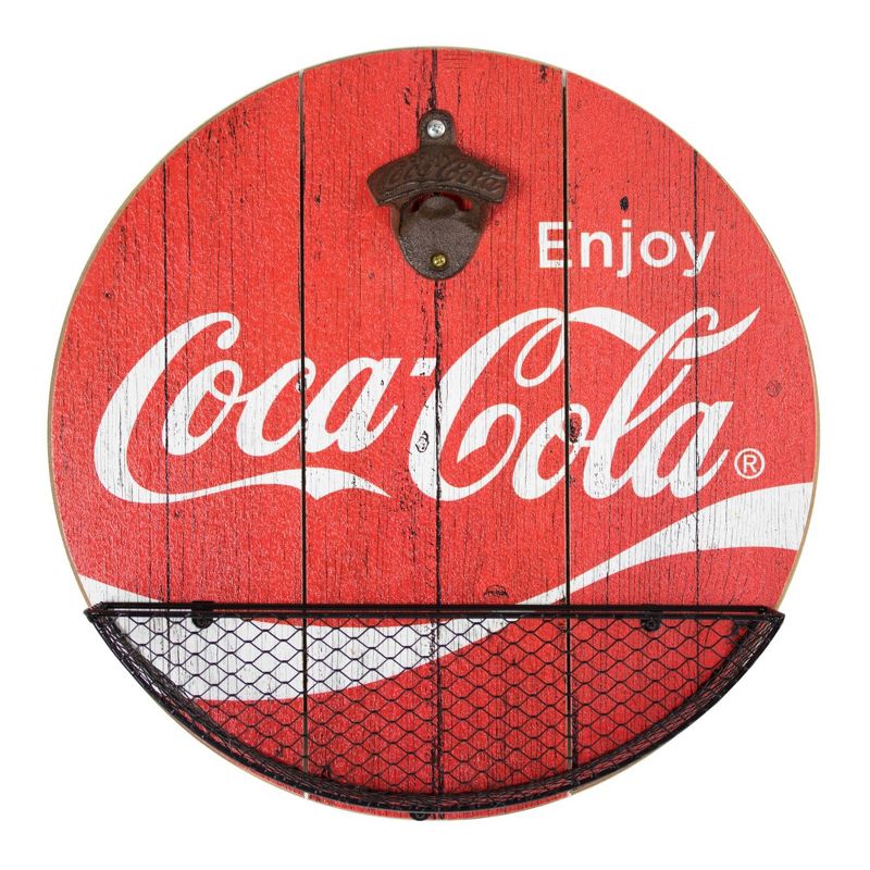 Coca-Cola Bottle Opener and Cap Catcher Red - Crystal Art Gallery